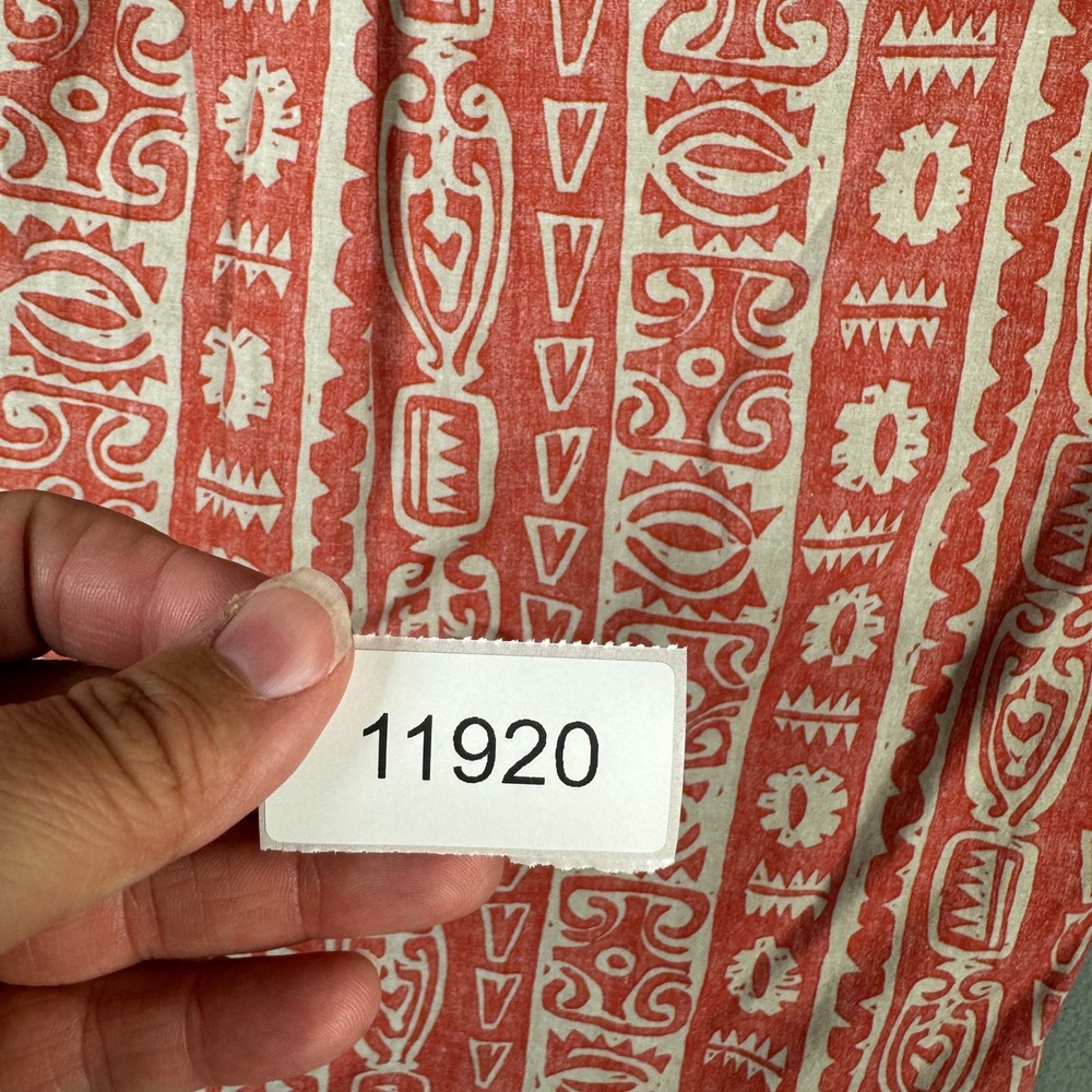 Tori Richard Mens XL Red Tribal Geometric Cotton Hawaiian Aloha Shirt 0500R 5506 - Picture 9 of 9